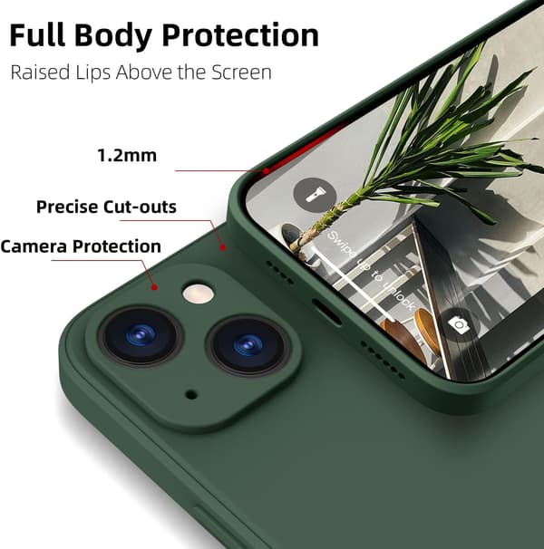 Slankt silikondeksel med mikrofiberfôr til iPhone 13[ZHE]