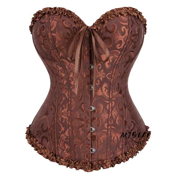 Kaffebrun Midjeformare Korsett Bustier Bröllopsklänning[ZHE] coffee S