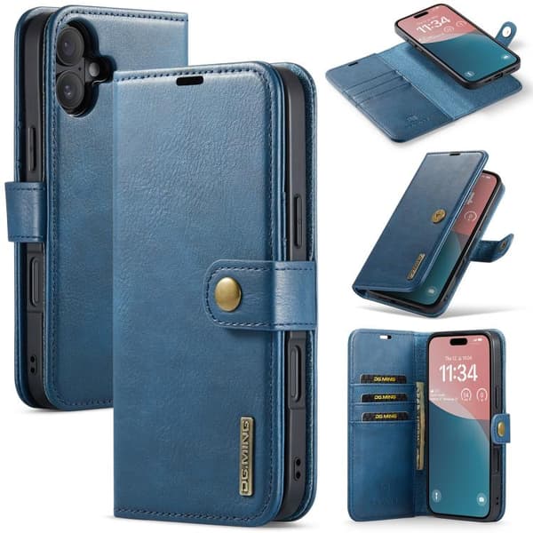 iPhone 17 Leather Case with Crazy Horse Texture and Detachable Magnet