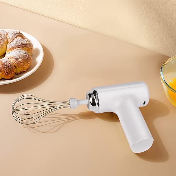 USB Oppladbar Håndholdt Elektrisk Mikser - Bærbar Eggvisp for Baking White