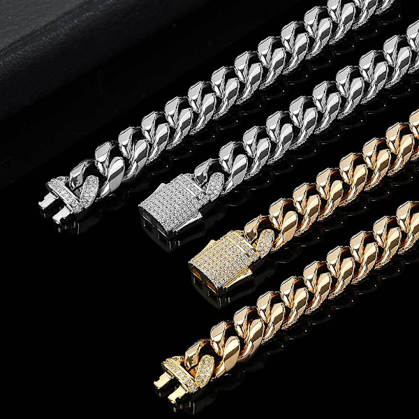 Silverhalsband för män 20/18 tum Klassisk 10mm kedja Lyxsmycken Bröllop Julklappar 18 tum Silver[ch]