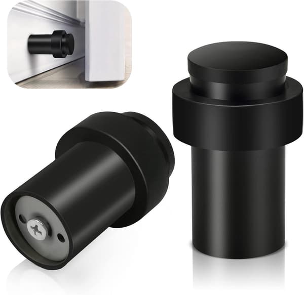 Dørstopper 2 stk svart 6x4x4cm, dørbuffer for innendørs og utendørs bruk