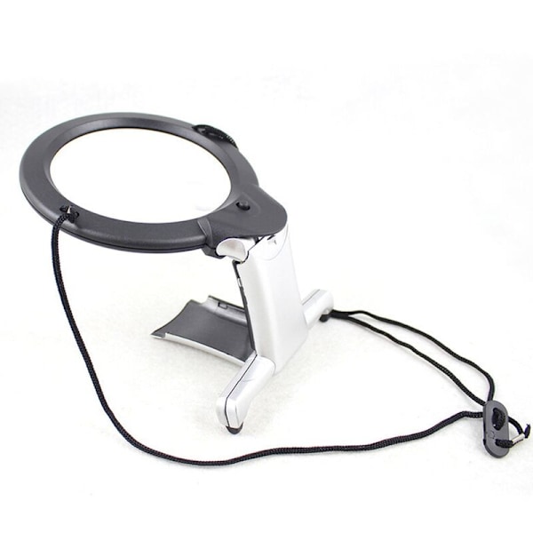 Kaula- ja pöytämagnifioija 6x suurennuslasi, handsfree-varsilamppu LED-lasilla...