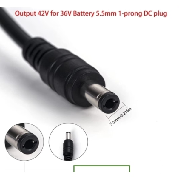 36V 2A Laddare 42V 2A Batteriladdare 100-240V Ingång Litium Li-ion laddare för 36V tvåhjulig elcykel