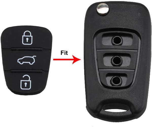 3-knaps gumminøglefob-etui til Hyundai Kia erstatning[ZHE]