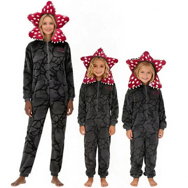 Stranger Things Demogorgon Flannel Onesie Pyjamas för vuxna S