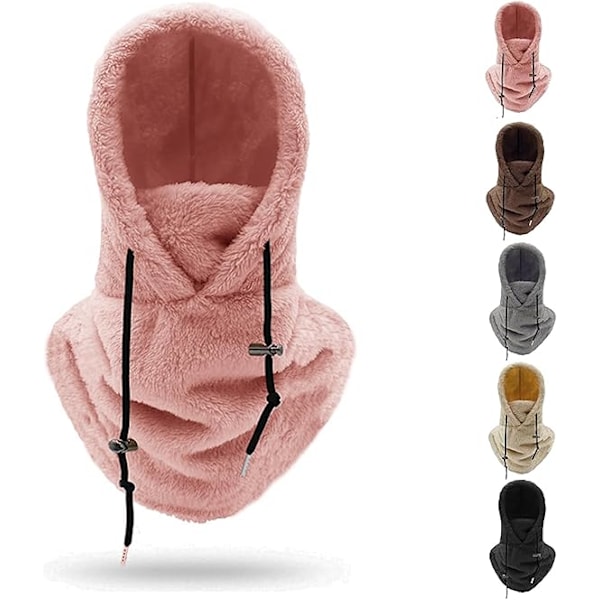 Sherpa-huppuinen hiihtosuoja, fleece-balaklava tuulenpitävä talvimask