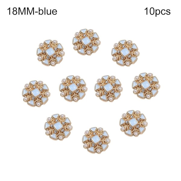 10 stk Perle Klær Knapper Skjorte Knapper BLÅ 18MM10ST 10ST blå blue 18MM10pcs-10pcs