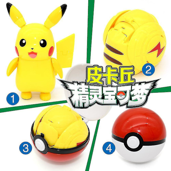 Muodonmuuttunut Pikachu-nukke Pokepallo Lelu Lapsille Lahja Muodonmuuttuneet lelut Mewtwo