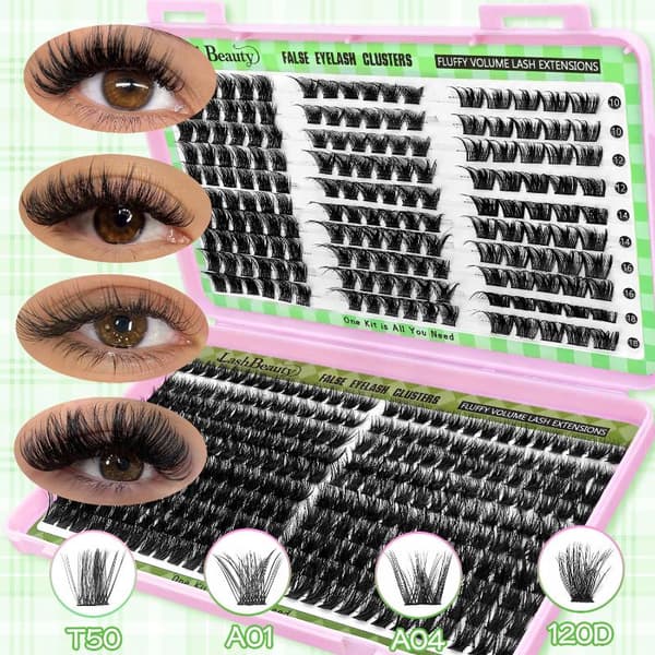 DIY Eyelash Extension Kit Individuelle Vipper Kluster D-krøll Vippekluster