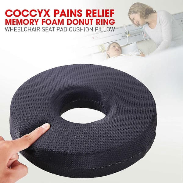 Halebenssmertelindring Memory Foam Donut Ring Setepute for Hemoroider, Hoftebursitt og Generell Halebenssmerte, A