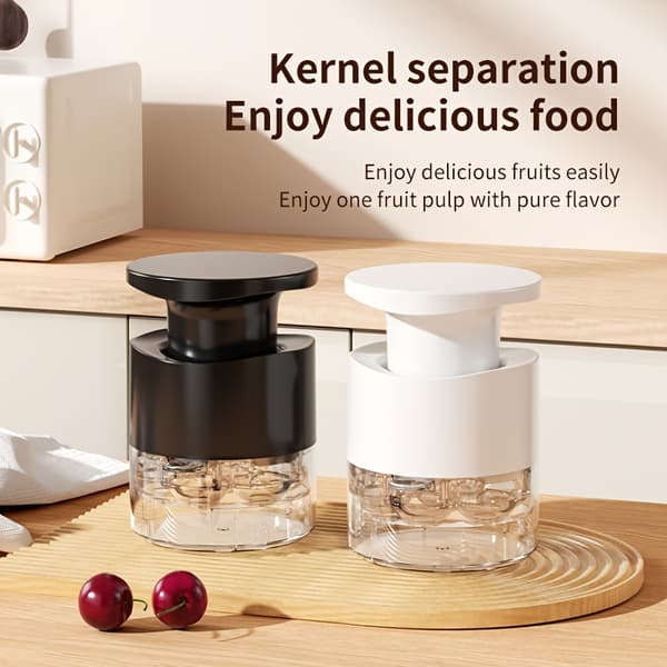 Kirsebær- og Dadelfjerner med 7 Huller - Holdbart Køkkenredskab til Oliven og Jujube 【White】