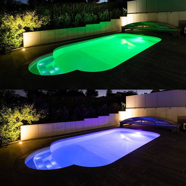 Hartsfyldt LED-poollys, 35W PAR56 RGB Poollys Flerfarvet