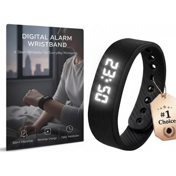 Tyst Vibrationsväckarklocka Armband för Djupsövare[ZHE] black