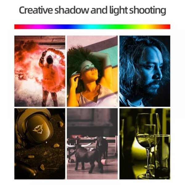 Bordslampa \"Sunset\" med 16 RGB-färger fjärrkontroll Svart