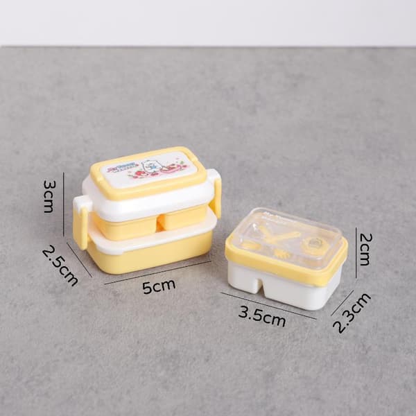 1 sett Mini 2-lags dukkehus Bento-boks for dukke late som lek Min