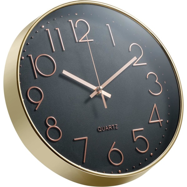 Tyst Silent Quartz Analog Väggklocka - 30Cm - Ingen Tickande
