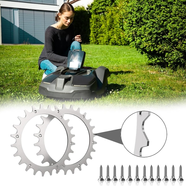 Ruostumattomat piikit Worx L-tyypille Ruostumattomat piikit Worx Landroid L:lle Pyörän koko 225 mm - 12 ruostumatonta ruuvia - nurmikolle