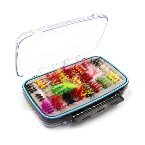 Double-sided plastic fishing box for storing fishing hooks, fishing accessories