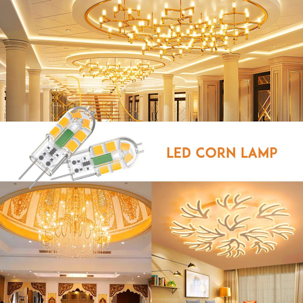G4 LED-lamppu, lamppu 2W 200LM Lämmin valkoinen 3000K 10 kpl