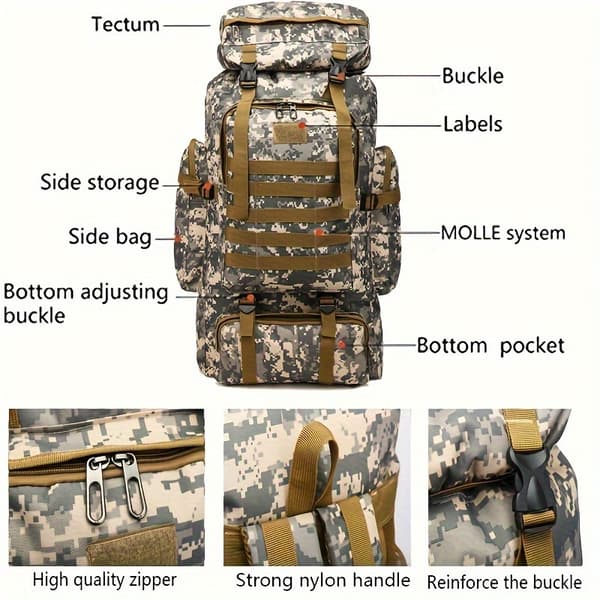Vaellusreppu polyesteri kiristysnyörisuljenta taitettava musta harmaa Not provided Black+Grey