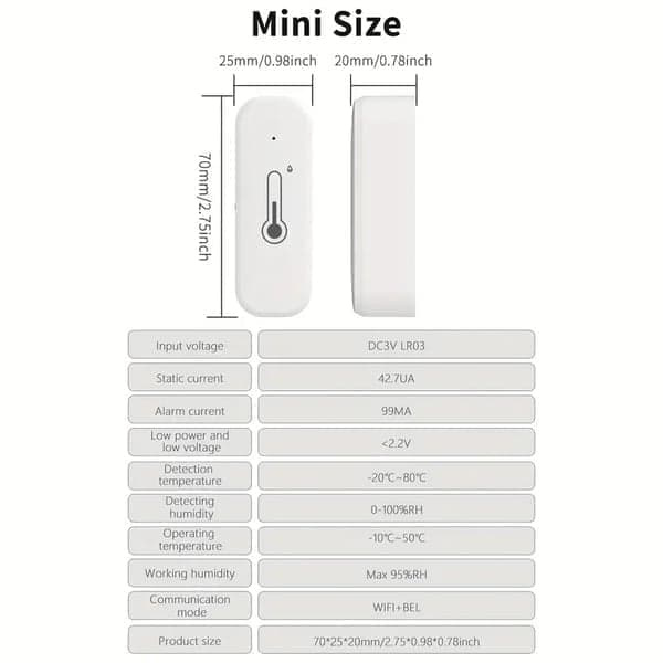 WiFi Termometer Hygrometer med Appvarningar, 1/2/4-pack[ZHE] 2-pack