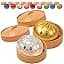 Glitter Dumpling, Glitter Dumpling Squishy med æske, Dumplings Sensorisk Klemmelegetøj til Stresslindring（BT） White+Gold