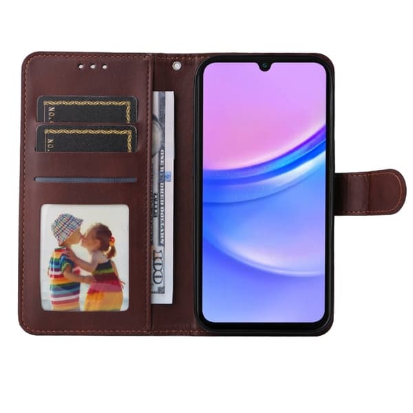 Samsung Galaxy A17 A26 A16 5G Etui med Lædertekstur[ZHE] Brun
