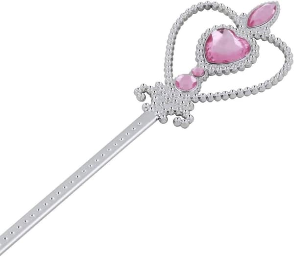 Prinsesse Elsa Kostyme Tilbehørssett for Barn, Inkluderer Flette, Tiara, Hansker og Tryllestav 6pcs - pink