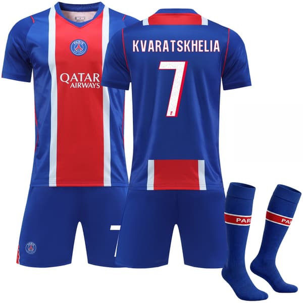 2026-2027 Paris Saint Germain Børn Hjemmetrøje Nr. 7 Kvaratskhelia NO.7 24