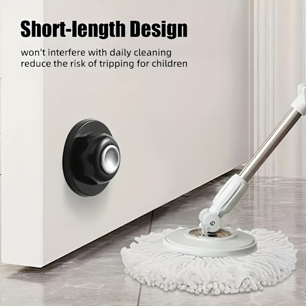 Magnetisk dørstopper med selvklæbende montering for nem installation uden boring 【Black】