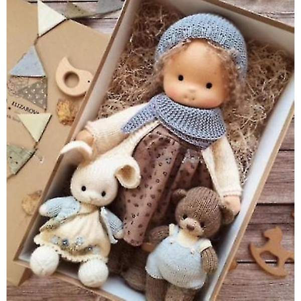 Handgjord Waldorf-docka, stickad plyschdocka, julklapp till flickor [ZHE] Style 16
