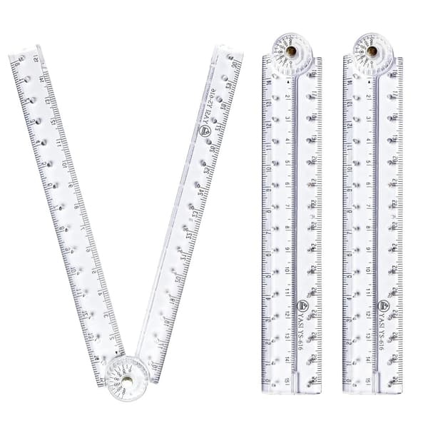 3-pack Foldable Rulers, School Supplies Ruler Foldable Transparent Straight Ruler Bendable Geometric Ruler Flexible Plastic Ruler For School Children