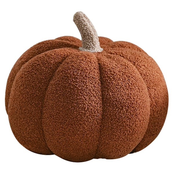 Halloween gresskar putedekor, gresskar plysjpute fleecefylte gresskar dekorasjon brun brown 13.7*11.8in