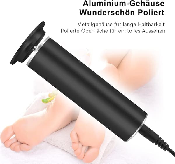 Electric Callus Remover Adjustable Speed Professional Pedicure Foot File Replaceable Foot File Heads 60 Pcs Replacement Sandpaper Aluminum Black