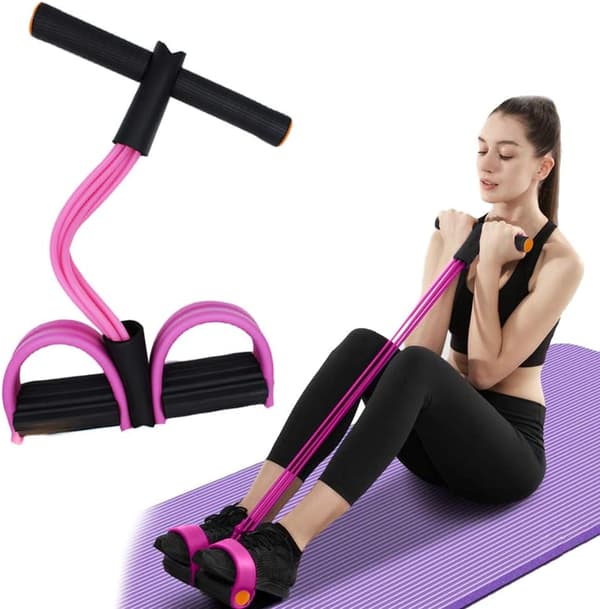 6-rörs elastiskt yogamotståndsbandset för hemmaträning [ZHE] Black and pink