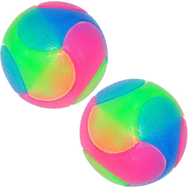 2 st släta bollar Light Up Dog Balls Blinkande Elastic Ball Glow