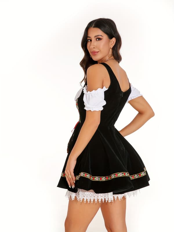 Dirndl kjole til kvinder Oktoberfest bayersk kostume til festival og karneval S Mixed