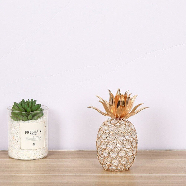Kiiltävät kristalliananas-koristeet keinotekoiset hedelmäveistokset pöytäkoristeet kotiin, pöydälle, häihin, syntymäpäiväjuhliin