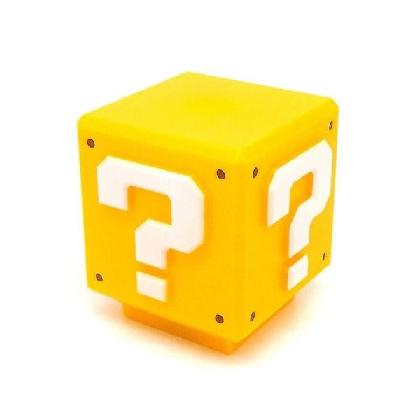 Super Mario Frågeteckenblock LED Nattlampa med Ljud Uppladdningsbar Lampa