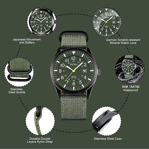 Herrklockor Militärklockor för män Analog Quartz Military