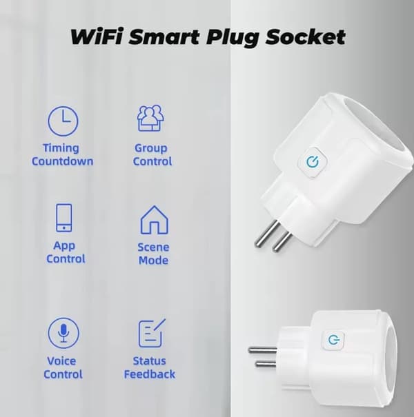 Smart plugg med timer och energimätning – Fungerar med Alexa och Google Home