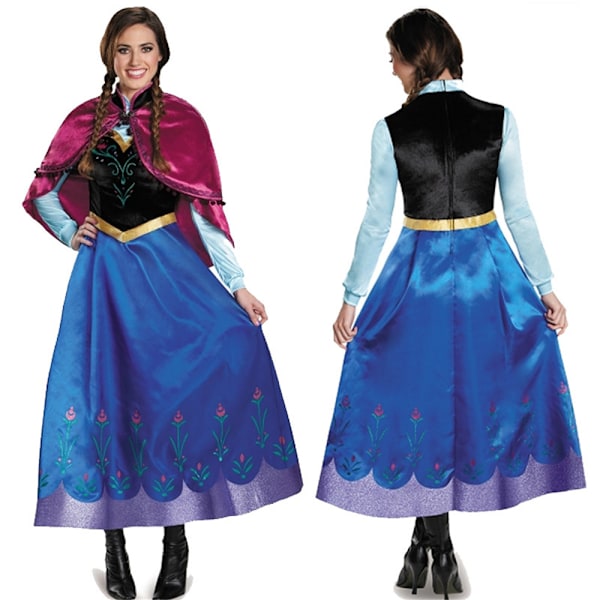 Fryst Prinsessa Elsa Anna Cosplay Kostym Kvinna Festklänning Kappa Klänning Anna Anna S