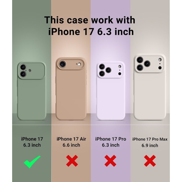Stødsikkert flydende silikonecover til iPhone 17 Pro Max | MagSafe[ZHE] iPhone 17 Pro Max stone