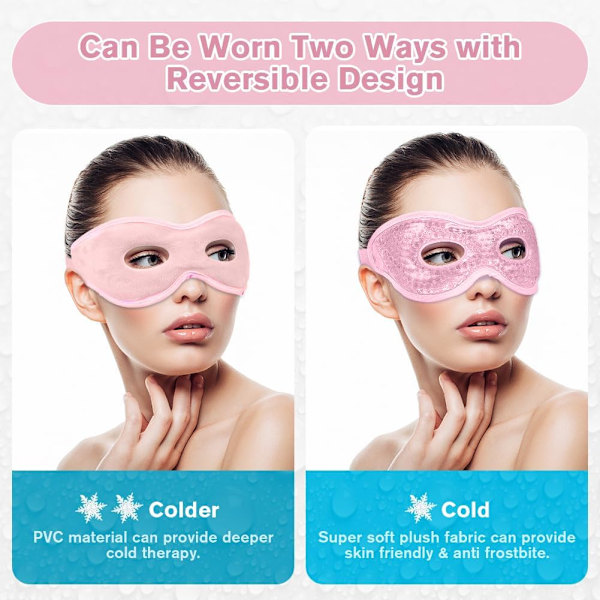 Kylande gelmask för ögon, återanvändbar varm/kall terapi mot svullnad och huvudvärk [ZHE] 1PCS