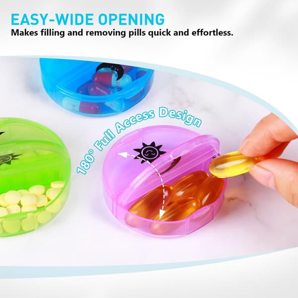 Weekly Pill Organizer 7-Day, 2 Times a Day (Morning & Evening), Pill Box with 14 Compartments, Portable Travel Pill Case with Secure Locks & Flip Lids