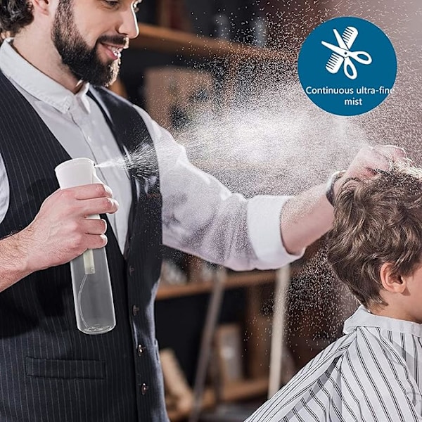 Hårspraypullo, 300 ml jatkuva vesisumutin Pullo Tyhjä Hienosumu Salon Kampaamopullo kiharoille hiuksille, kasveille, lemmikkieläimille, H