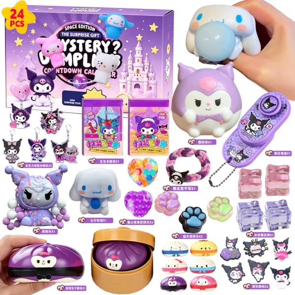 24-dagers julekalender Squishy Blind Box Nedtelling Stressavlastende Leketøy for Barn Gutter Jenter Style 3