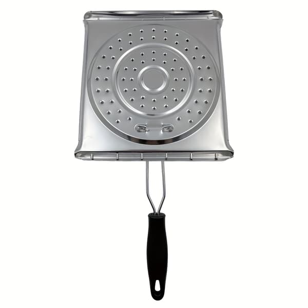 Brødrister til komfur i rustfrit stål med foldbart håndtag til camping og køkken 21.49x19.99cm Silver