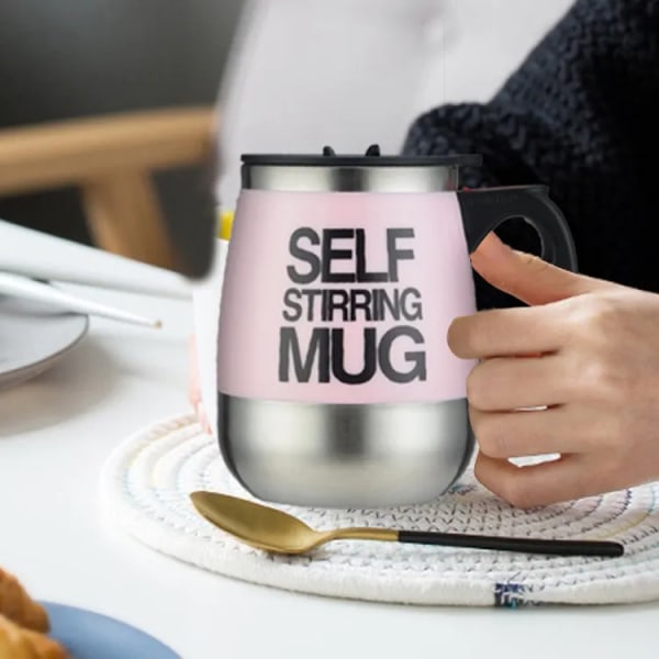 Selvrørende krus, automatisk selvmiksende kop i rustfrit stål til kaffe/mælk O...